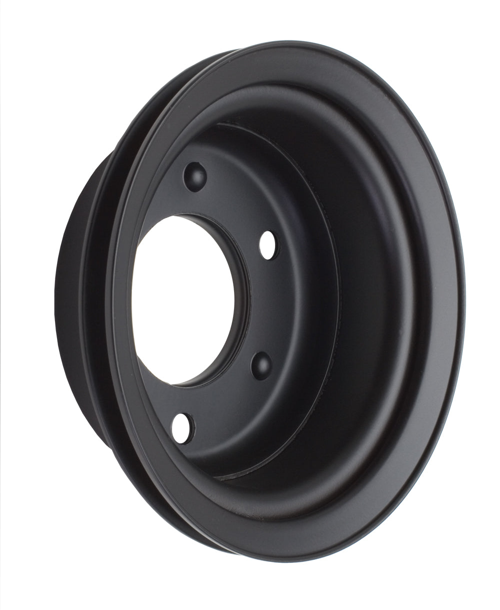 Trans-Dapt Performance Crankshaft Pulley; 1 Groove; 1965-1966 Ford 289; O.E. Water Pump- Asphalt Black Powder Coat 8309