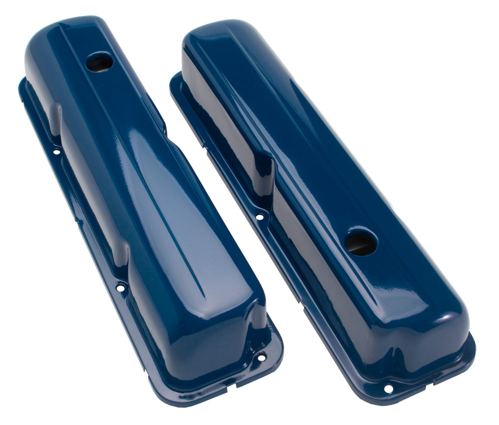 Trans-Dapt Performance O.E.M Reproduction Style Valve Covers; Stock Height; Ford 352 360 390 406 427 And 428 (Not Cobrajet 428)- Ford Blue 8346