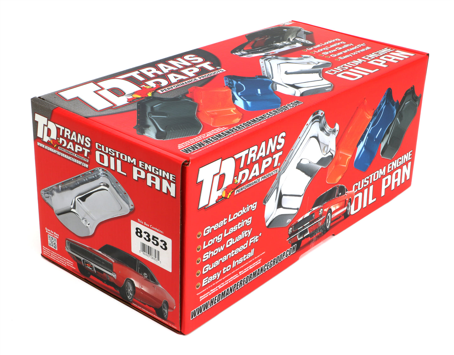 Trans-Dapt Performance Ford 351W 1988-97 Truck & Van Blue Powder Coated Oil Pan 8353