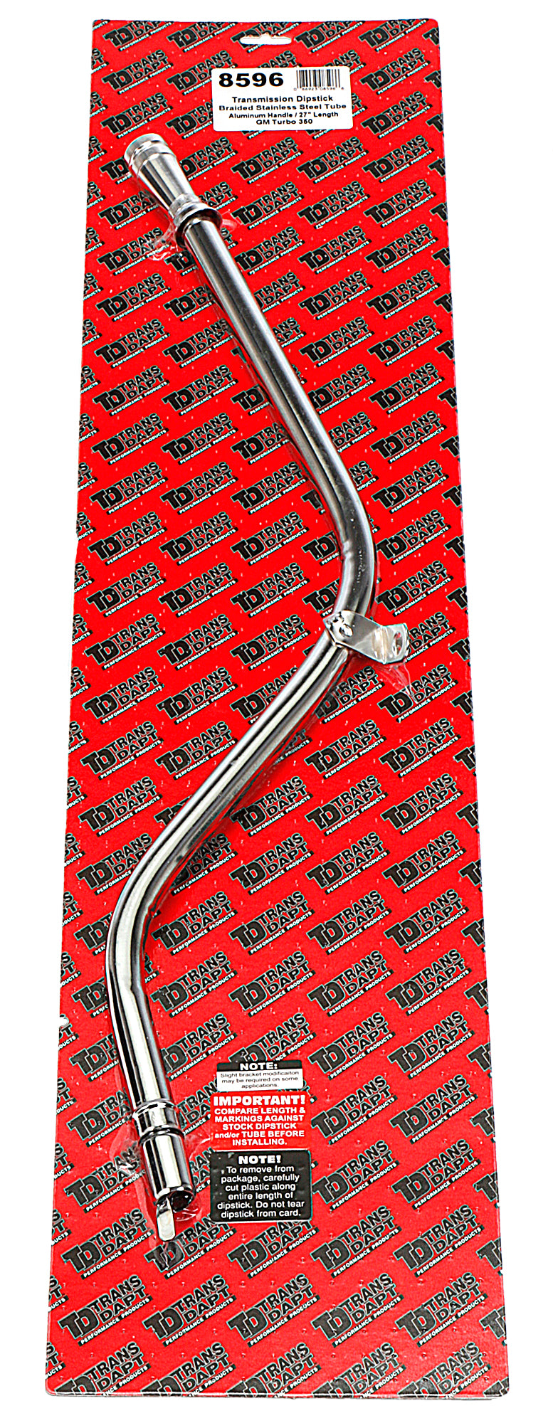 Trans-Dapt Performance Billet Aluminum Handle 27 In. Transmission Dipstick; Chevy Turbo 350 8596