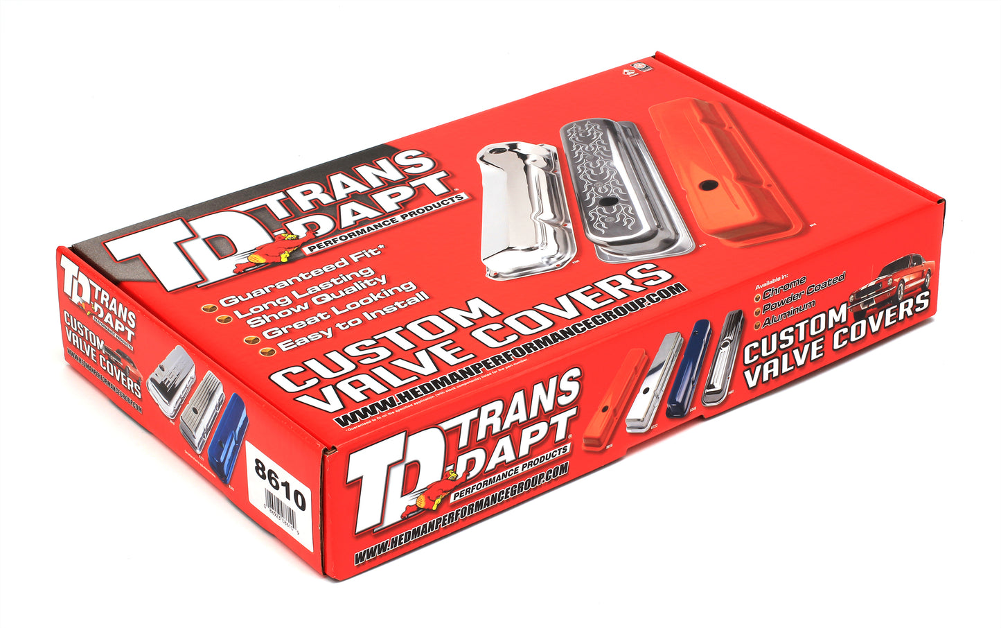 Trans-Dapt Performance Cadillac Asphalt Black Powder Coated Valve Covers 8610