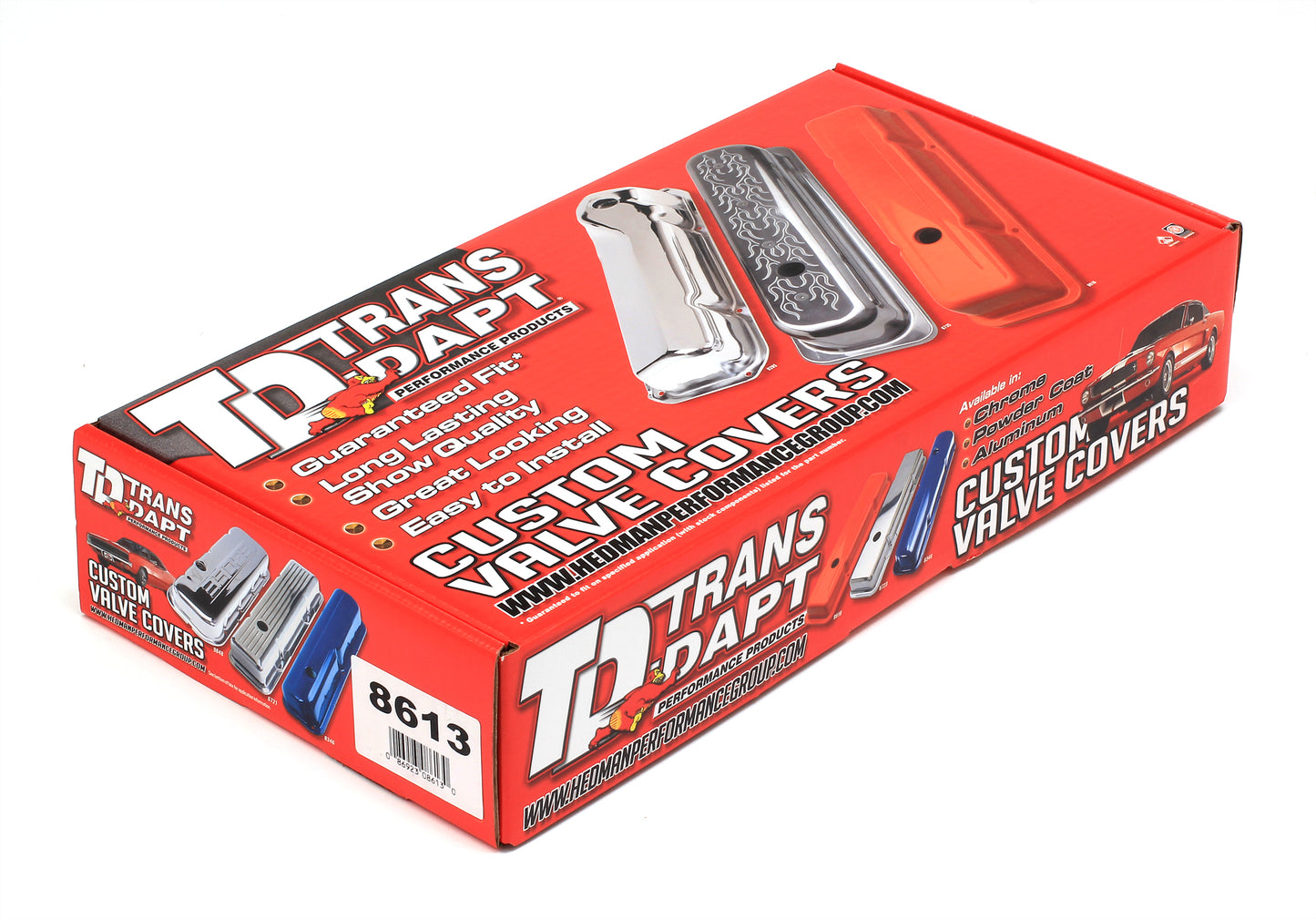 Trans-Dapt Performance Pontiac Tall Asphalt Black Powder Coated Valve Covers 8613