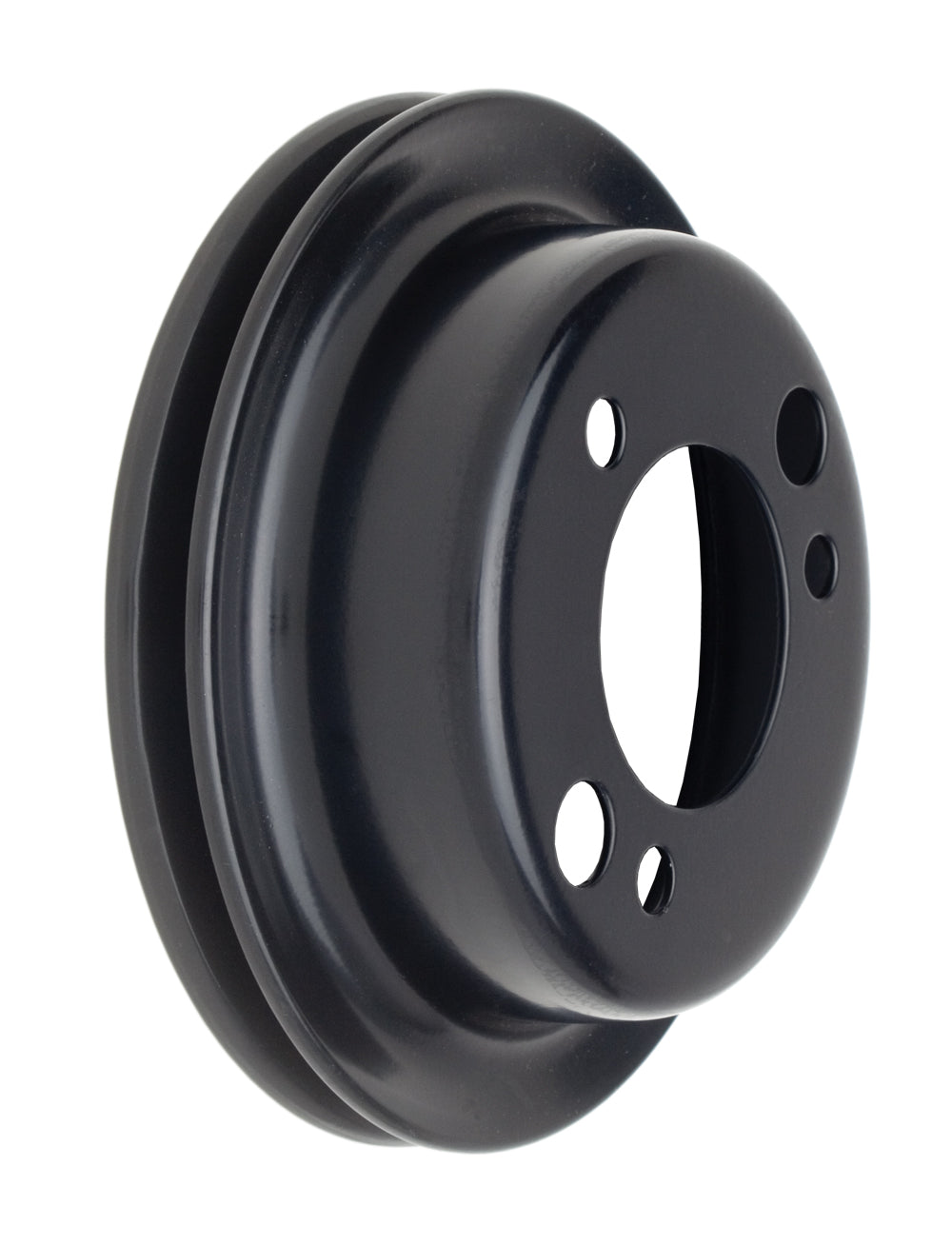 Trans-Dapt Performance Crankshaft Pulley; 1 Groove; Chevrolet Gmc 396-454; Short Water Pump- Asphalt Black Powder Coat 8617