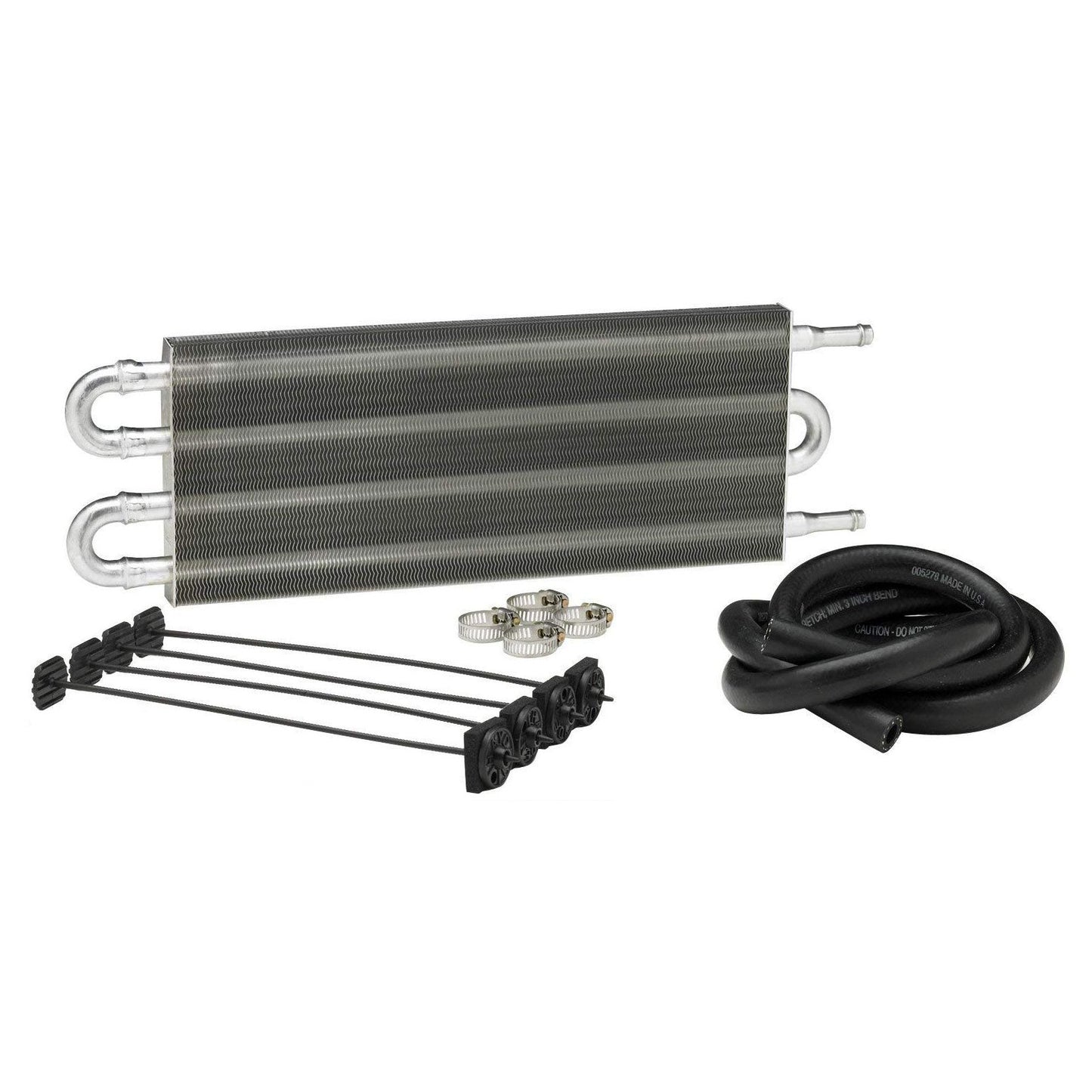 Borgeson - Power Steering Cooler Kit - P/N: 925126 - Includes 5" X 9" Heavy Duty 4 pass power steering cooler cooler mount kit 6' of high temp power steering return hose 3/8" hose barb and 4 hose clamps.