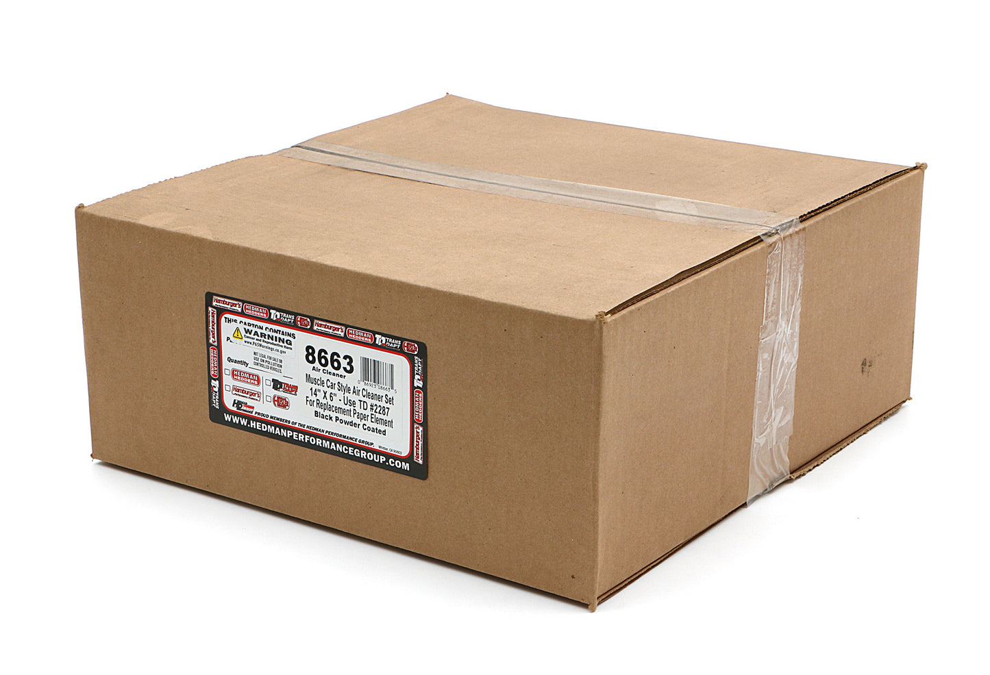 Trans-Dapt Performance Asphalt Black Powder Coated 14 In. X 6 In. Muscle Car Air Cleaner 8663