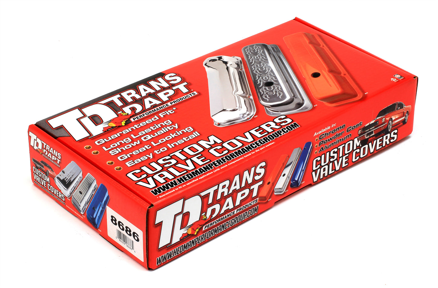 Trans-Dapt Performance Chevy 283-400 Tall Asphalt Black Powder Coated Baffled Valve Covers 8686