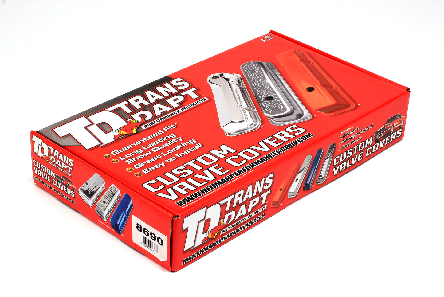 Trans-Dapt Performance Chevy 396-502 Tall Asphalt Black Powder Coated Valve Covers- Unbaffled 8690