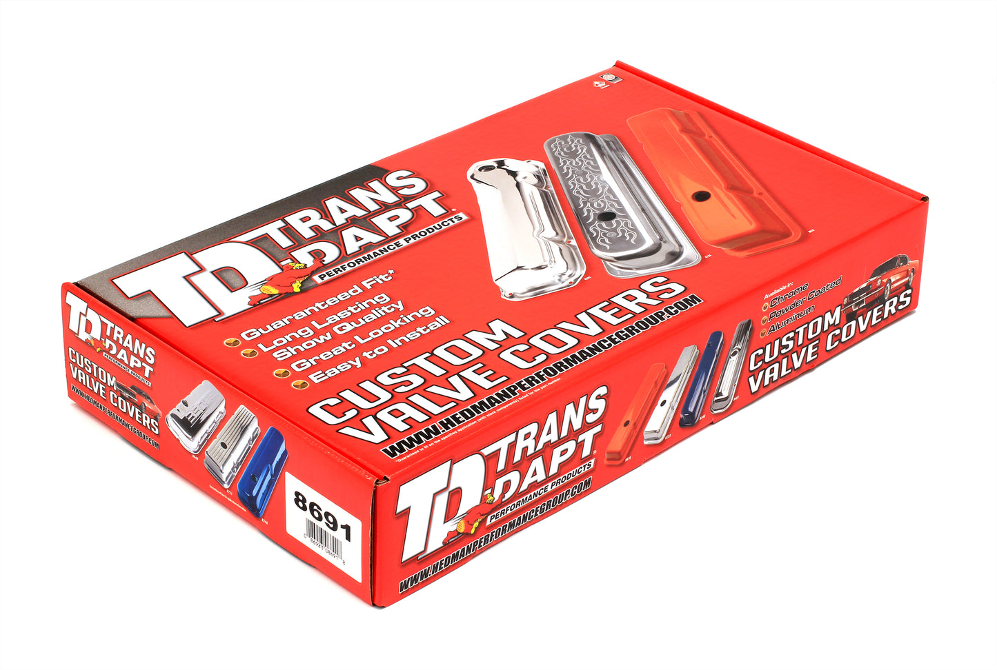 Trans-Dapt Performance Chevy 396-502 Short Asphalt Black Powder Coated Valve Covers- Unbaffled 8691