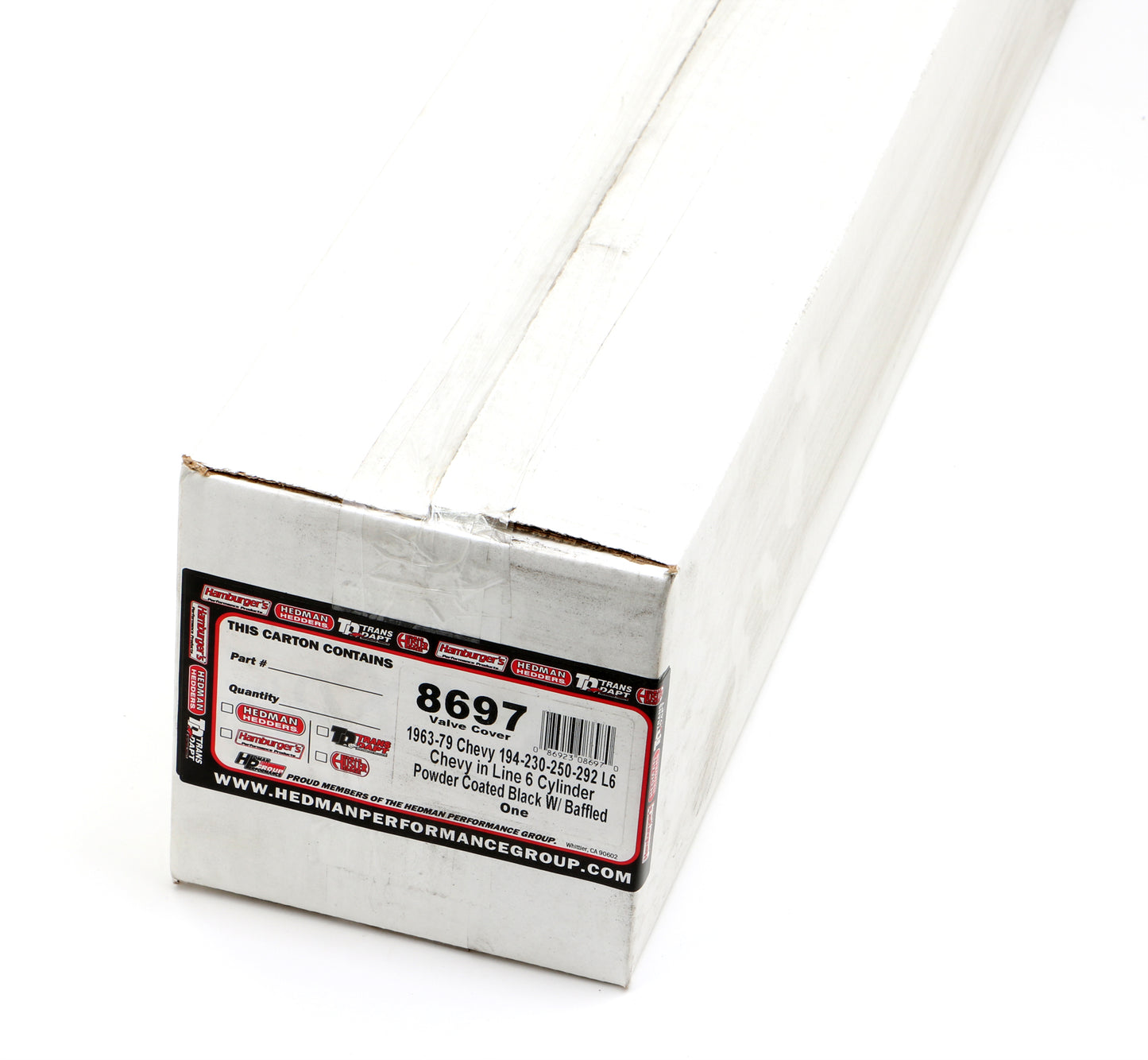 Trans-Dapt Performance Gm 194-292 I6 Asphalt Black Powder Coated Valve Cover 8697