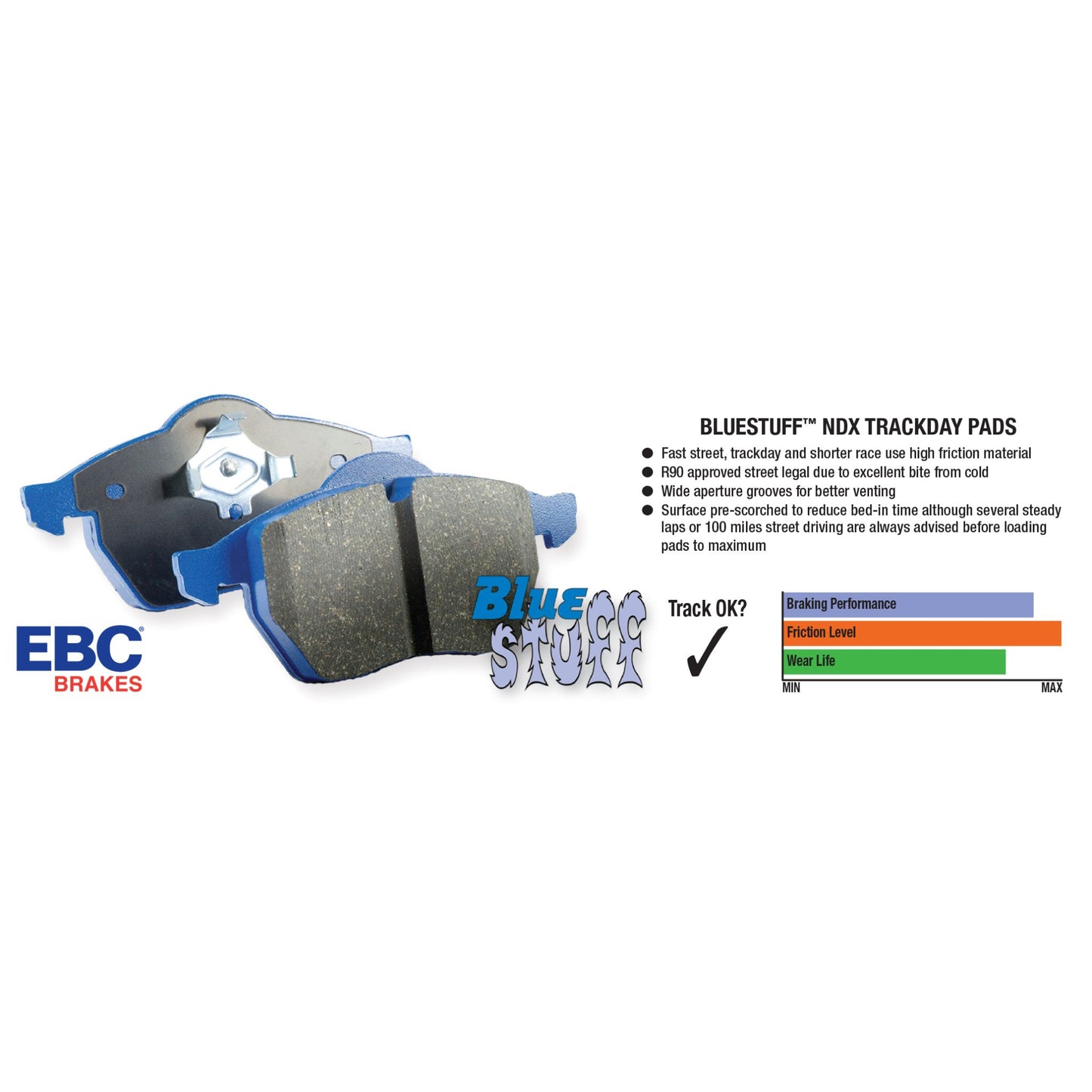 EBC DP51152NDX Bluestuff NDX Full Race Brake Pads