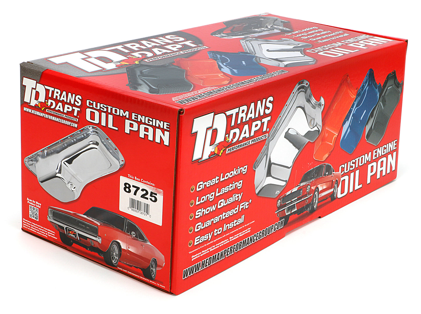 Trans-Dapt Performance Pontiac Asphalt Black Powder Coated Oil Pan 8725