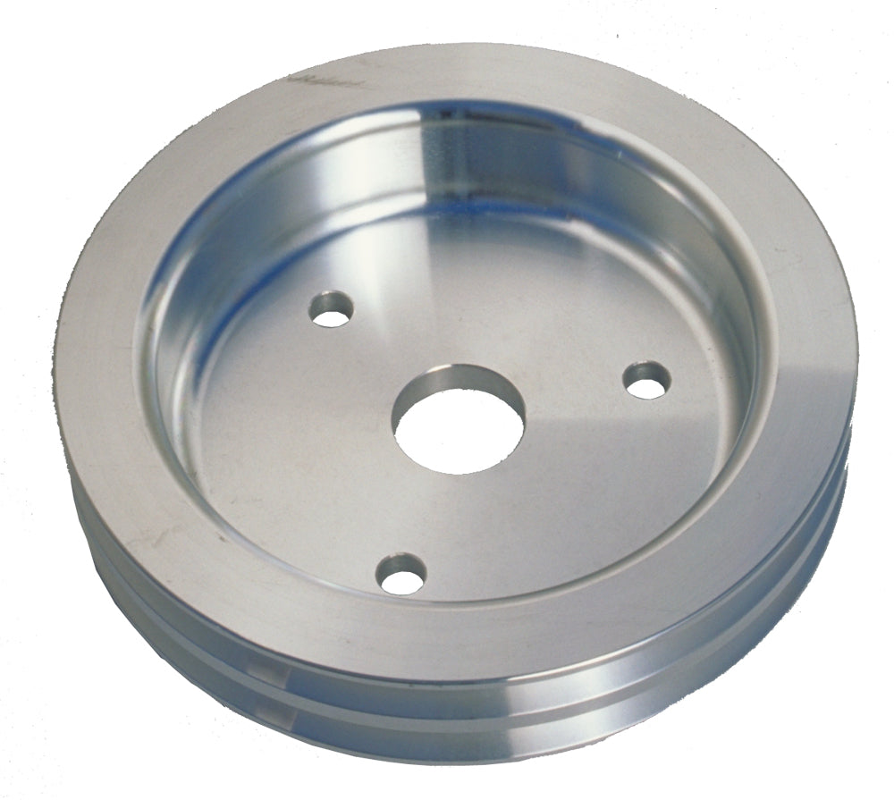 Trans-Dapt Performance Crankshaft Pulley; 2 Groove; Chevrolet 396-454; Short Water Pump- Machined Aluminum 8877