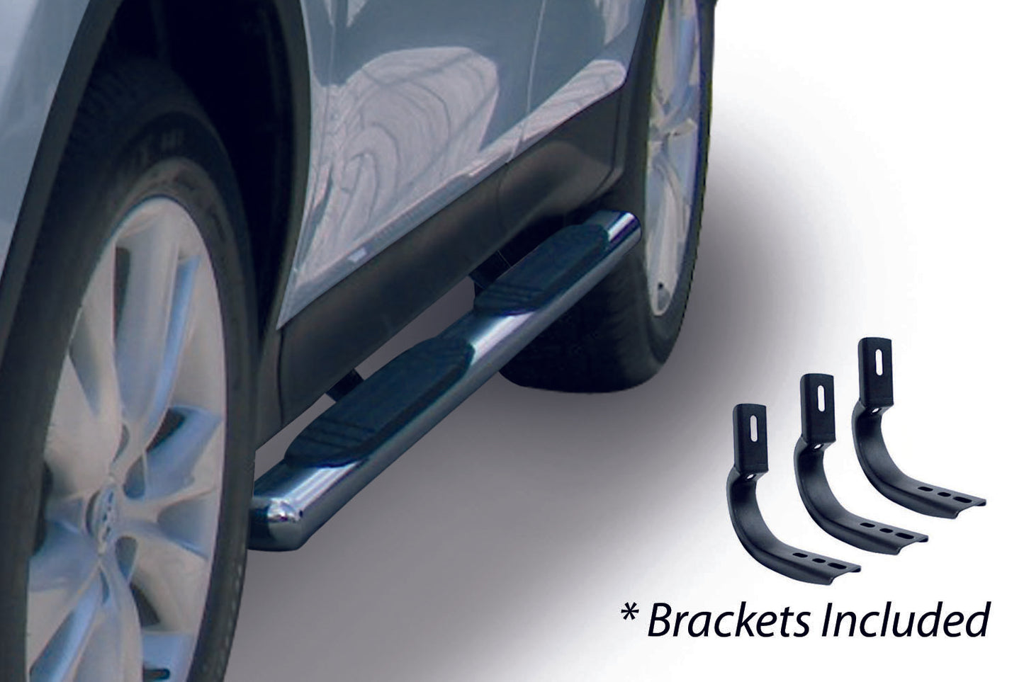 Go Rhino 684413675PS 4" OE Xtreme SideSteps With Mounting Bracket Kit Polished Stainless Steel