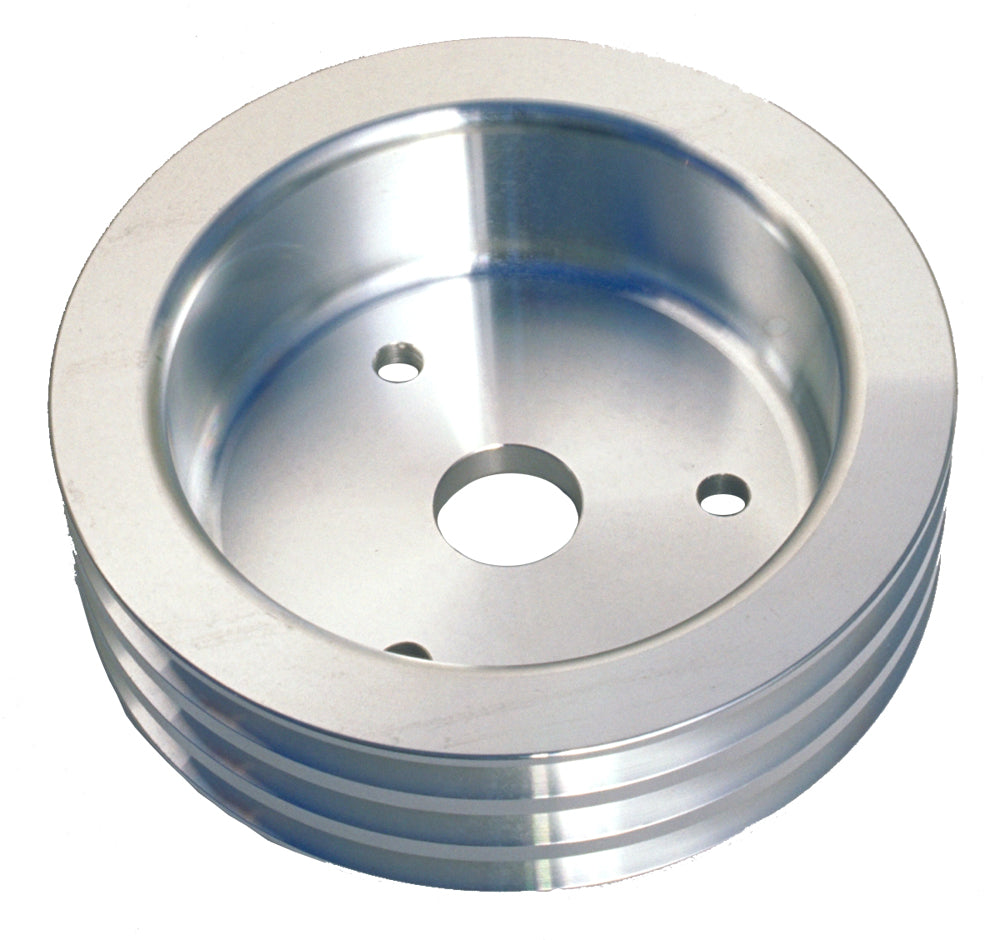 Trans-Dapt Performance Crankshaft Pulley; 3 Groove; Chevrolet 396-454; Short Water Pump- Machined Aluminum 8878