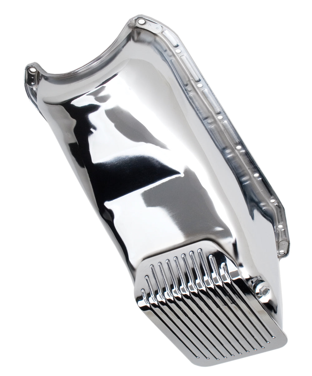 Trans-Dapt Performance 1980-85 Chevy 305-350 Slam-Guard Armored Oil Pan (4 Qts.)- Chrome 8912