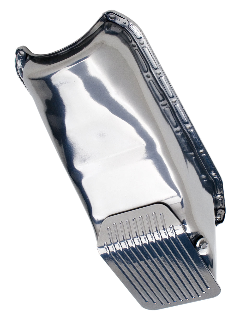 Trans-Dapt Performance 1980-85 Chevy 305-350 Slam-Guard Armored Oil Pan (4 Qts.)- Silver Powder-Coat 8913