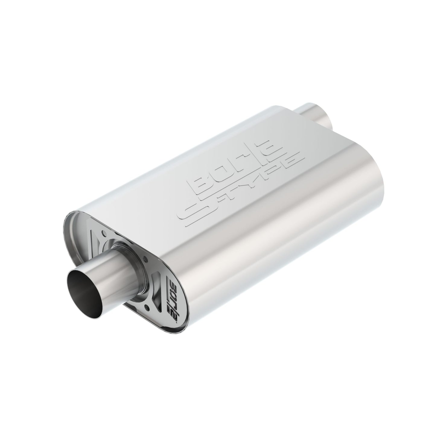 Borla CrateMuffler Muffler Chevrolet Small Block 350/ 383/ 406 CID V8 High Output 2.5in Offset Inlet/ 2.5in Center Outlet S-Type 400819