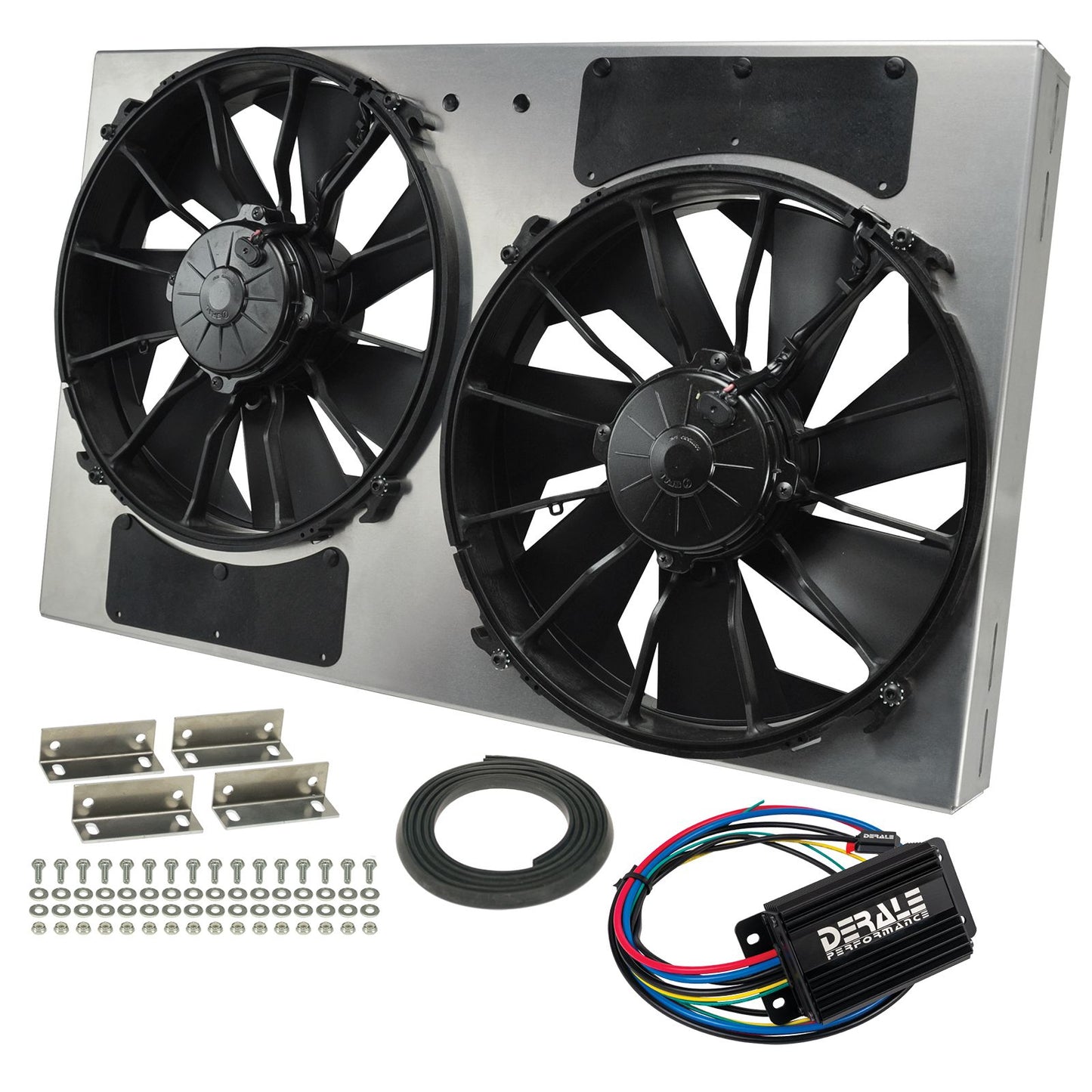 Derale Powerpack - High Output Dual 12" RAD Fan/Alum Shroud Kit w/ PWM Controller 66836