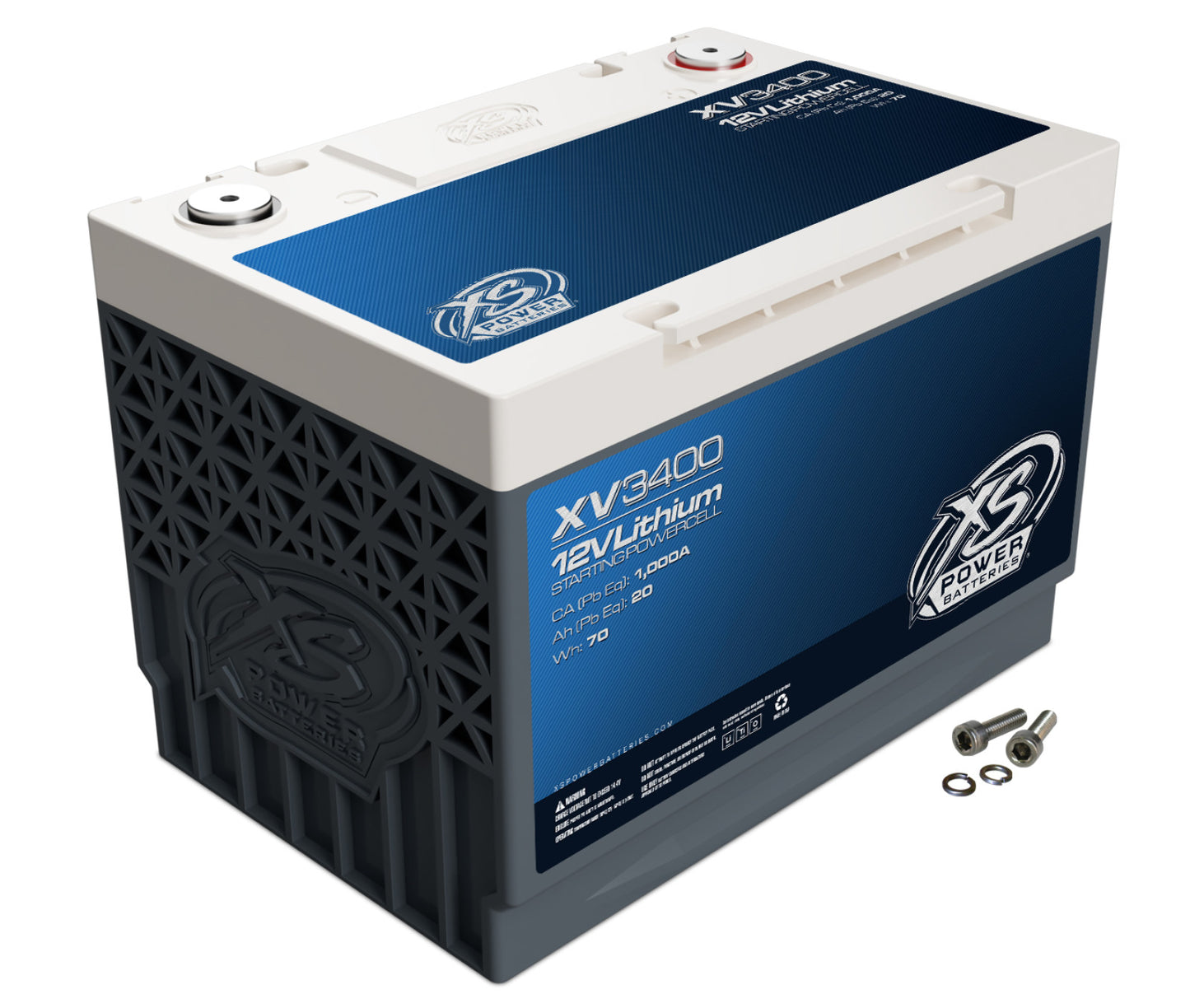 XS Power Batteries 12V Lithium Titanate XV Series Batteries - M6 Terminal Bolts Included 1335 Max Amps XV3400