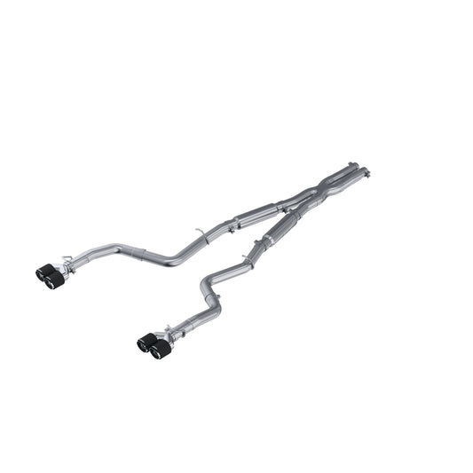 MBRP Exhaust 3in. Cat Back; Dual Rear; Quad Tips S71153CF