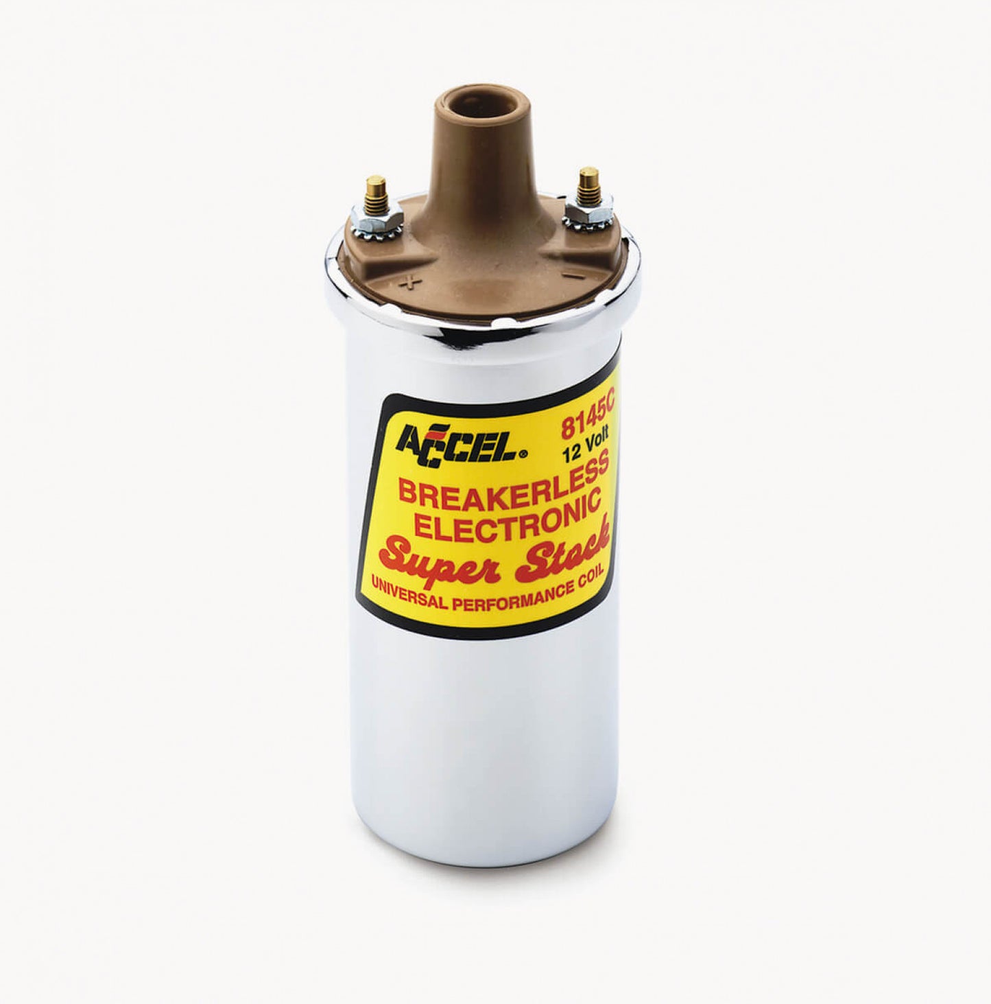 ACCEL Ignition Coil - SuperStock - Breakerless Electronic Coil - Chrome 8145C