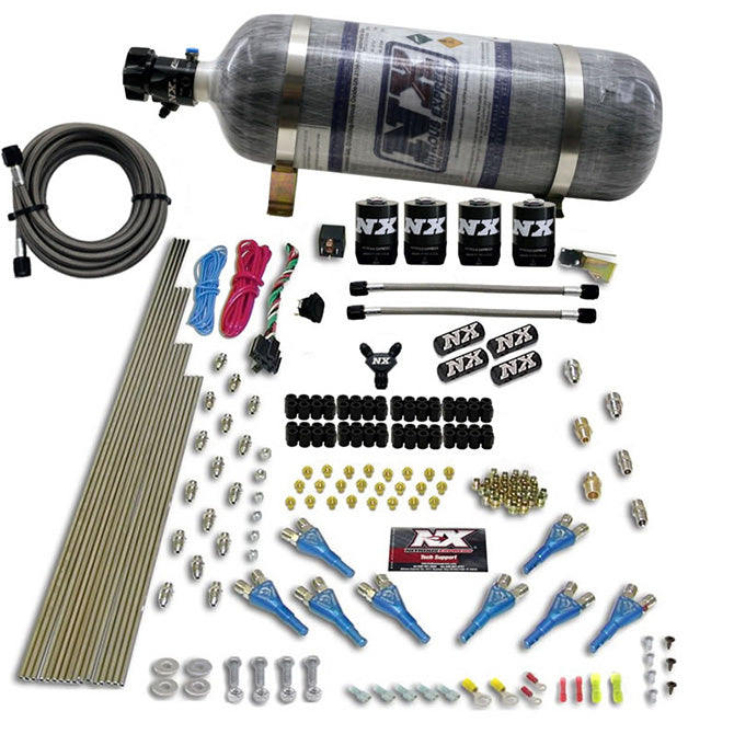 Nitrous Express 8 CYL SHARK DIRECT PORT 4 SOLENOIDS WITH COMPOSITE BOTTLE (200-600HP JETTING) NX-90006-12