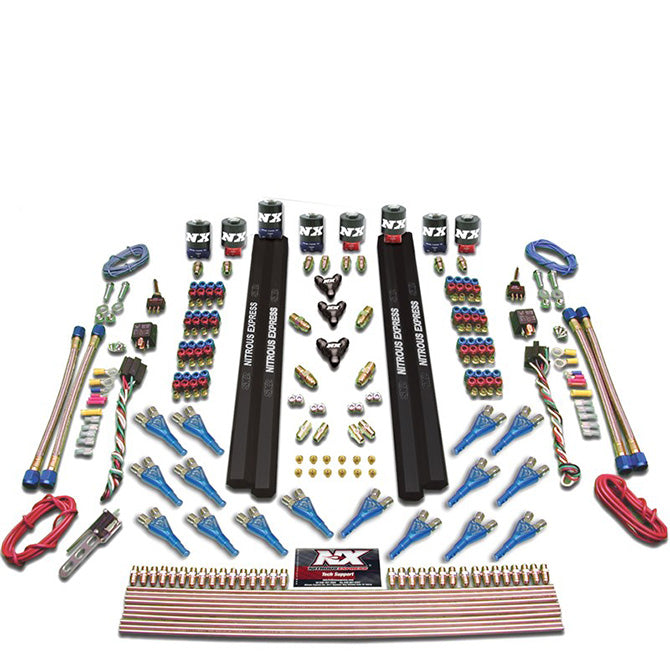 Nitrous Express SHARK DUAL STG /GAS 16 NZLS (200-1200HP) 8 SOLENOIDS LESS BOTTLE NX-90008-00