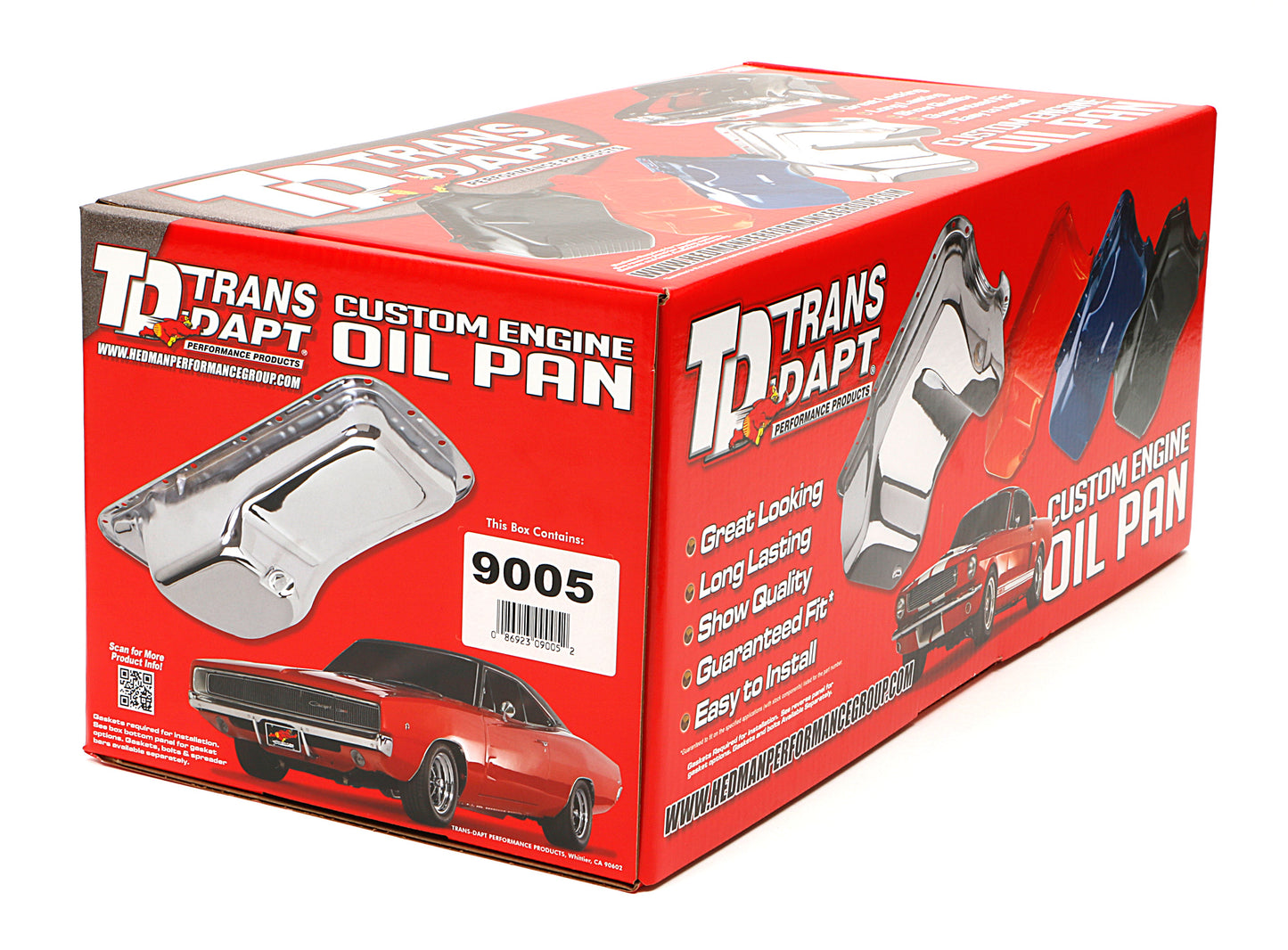 Trans-Dapt Performance Chrome Oem-Style Oil Pan- 1955-79 Chevy 283-400; 4 Qt. Capacity 9005