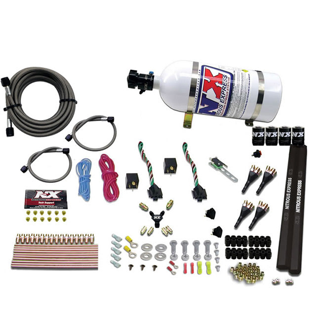 Nitrous Express 4-CYL SX2 NOZZLE SYSTEM W/ 10LB BOTTLE (100-300HP X 2) NX-90094-10