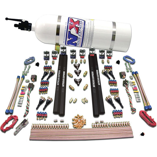 Nitrous Express SX2 DUAL STAGE/ALCOHOL - 8 SOLENOID (200-1200HP) WITH 10LB BOTTLE NX-90095-10