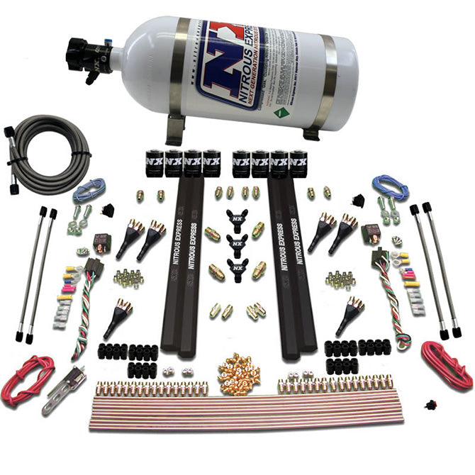 Nitrous Express 6-CYL. SX2 DUAL STAGE NOZZLE SYSTEM W/ 10LB BOTTLE NX-90096-10