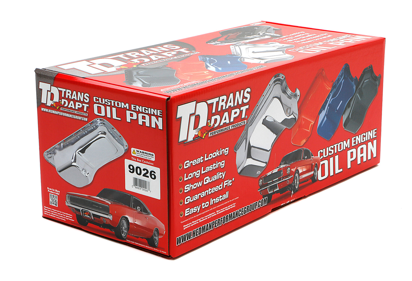 Trans-Dapt Performance Oil Pan Finned Aluminum Sb Ford 260-302 1962-82 9026