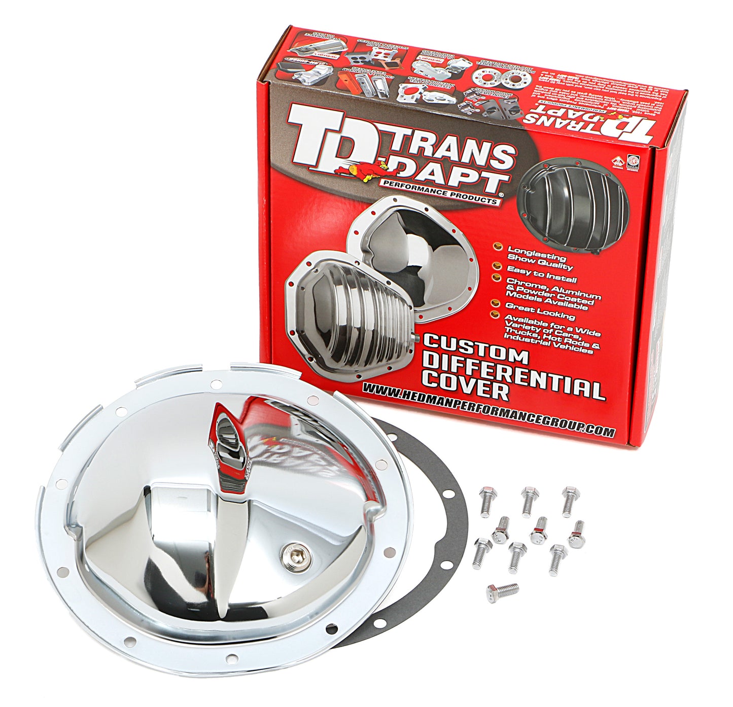 Trans-Dapt Performance Gm Intermediates And 88-06 Gm 1/2 Ton (10 Bolt) Complete Chrome Differential Cover Kit 9037