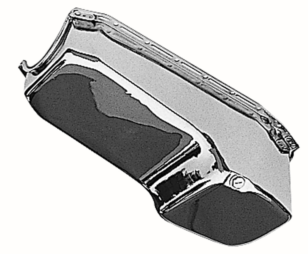 Trans-Dapt Performance Chrome Oem-Style Oil Pan- 1980-85 Chevy 305-350 Dipstick On Passenger Side; 4 Qt. Capacity 9092