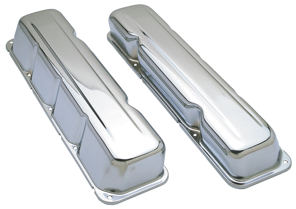 Trans-Dapt Performance Traditional Design Valve Covers; Short; Amc 304 360 390 401- Chrome 9174