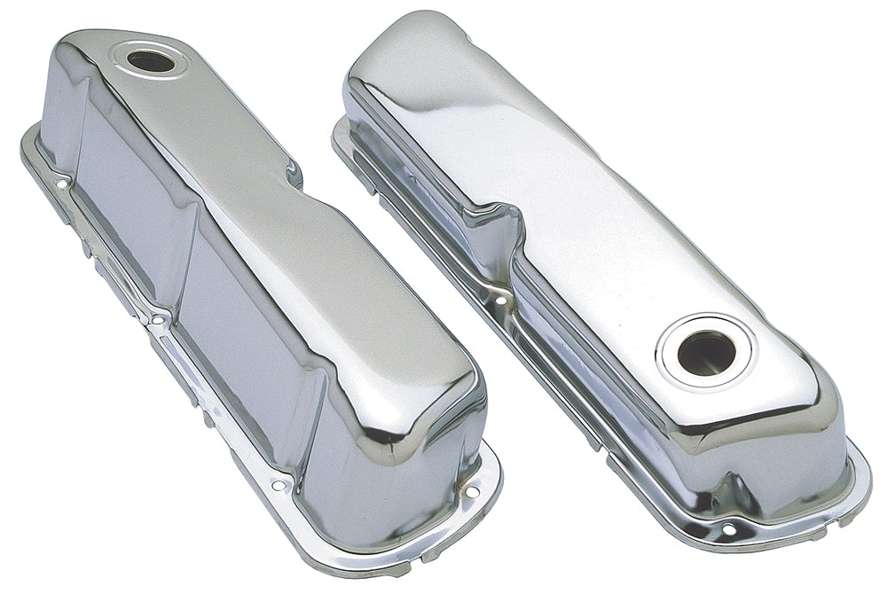 Trans-Dapt Performance Traditional Design Valve Covers; 1962-85 Sb Ford 260 289 302-351W- Chrome 9237