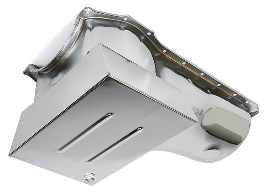 Trans-Dapt Performance Bb Ford Oil Pan 1970-1982 351C 351M 400 8Qt Front Sump Chrome 9301