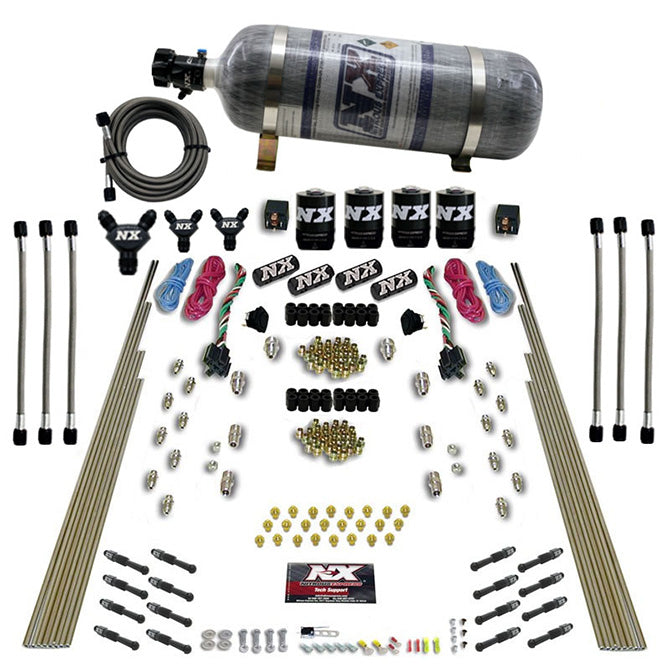 Nitrous Express 8 CYL DRY DIRECT PORT DUAL STAGE 4 SOLENOIDS W/ COMPOSITE BOTTLE (200-600HP) NX-93106-12