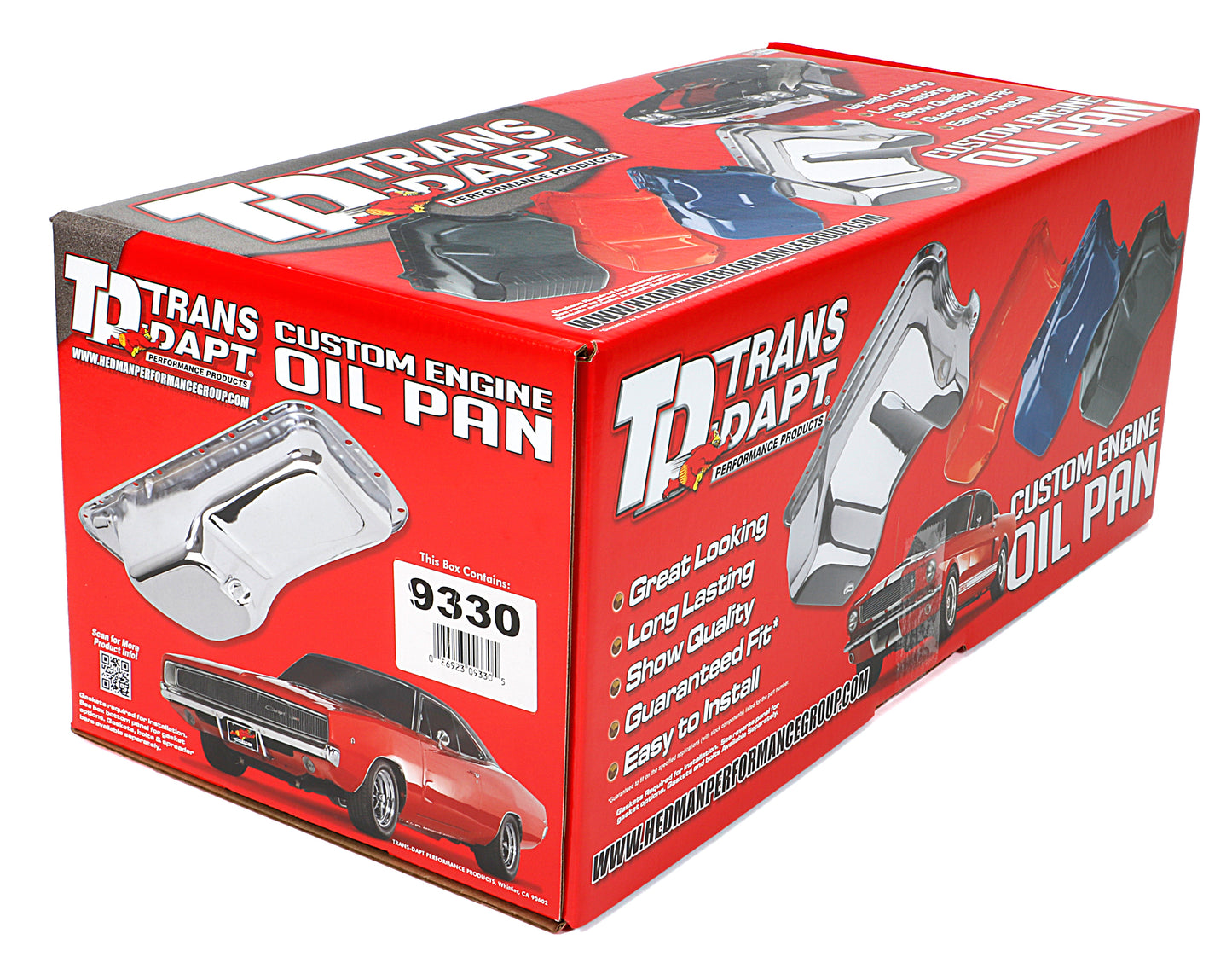 Trans-Dapt Performance 1958-76 Ford 352 360 390 406 427 428 (Not Cobrajet 428); Front Sump Oem Style Oil Pan- Chrome (Stock Capacity) 9330
