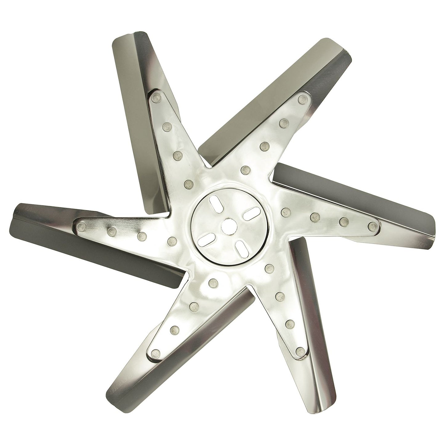 Derale 17" High Performance Stainless Steel Reverse Rotation Flex Fan, Chrome Hub 19717