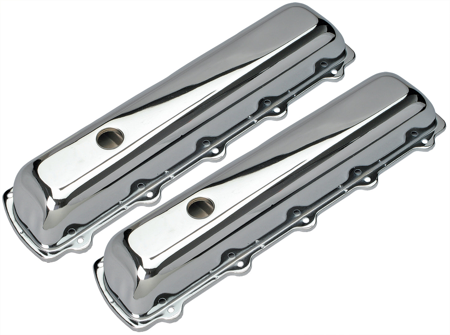 Trans-Dapt Performance Traditional Design Valve Covers; Short; 1964-1988 Olds 330-455- Chrome 9391