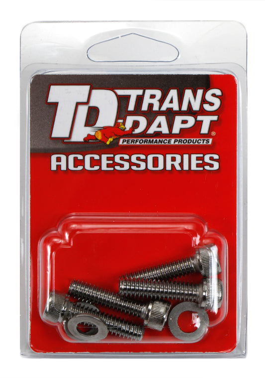 Trans-Dapt Performance 1/4 In.-20 X 1 In. Hex Socket (Allen) Style Valve Cover Bolts And Washers (Set Of 4)- Chrome 9434