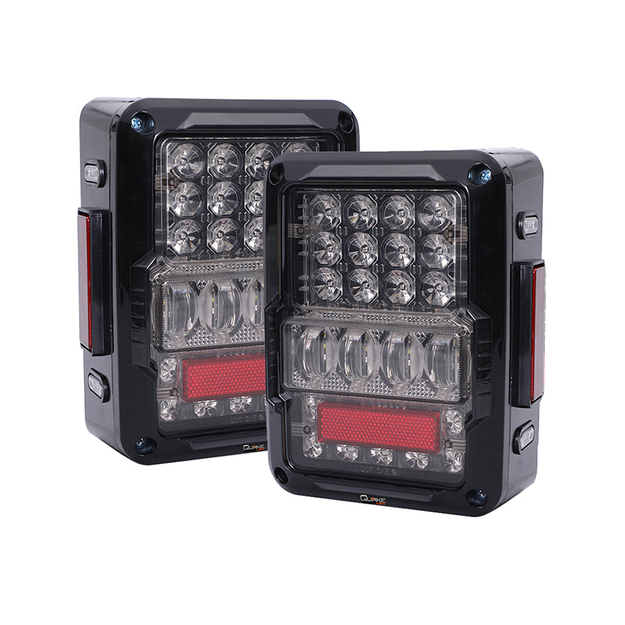 Quake LED - QTE943 - Jeep JK White Out LED Tail Lights For 2007-2017 Jeep Wrangler
