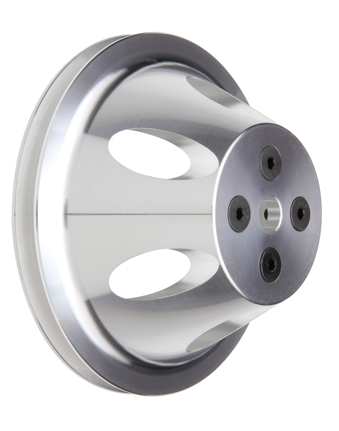 Trans-Dapt Performance Water Pump Pulley; 1 Groove; 1955-1968 Chevrolet 283-350; Short Water Pump- Machined Aluminum 9478