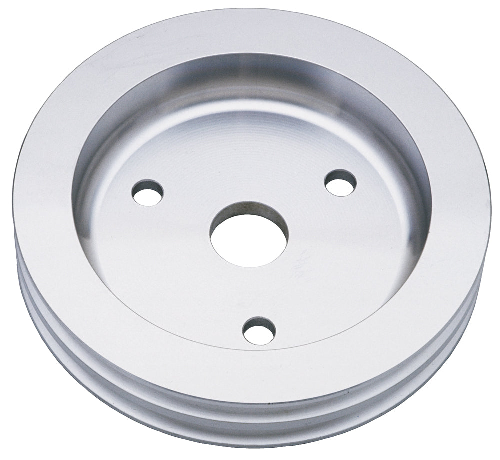 Trans-Dapt Performance Crankshaft Pulley; 2 Groove; Chevrolet 283-350; Short Water Pump- Machined Aluminum 9481