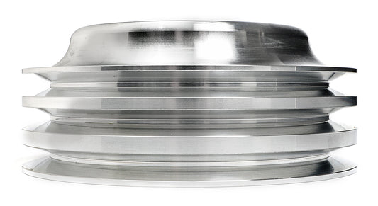 Trans-Dapt Performance Crankshaft Pulley; 3 Groove; Chevrolet 283-350; Long Water Pump- Machined Aluminum 9486