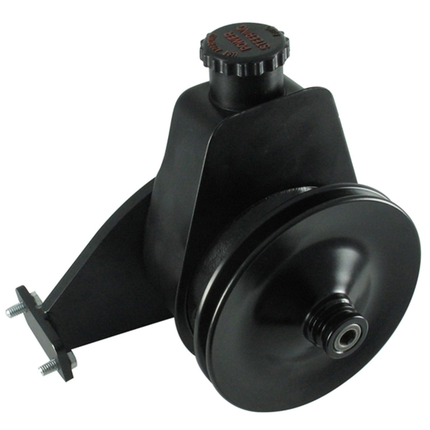 Borgeson - Power Steering Pump Kit - P/N: 800334 - Ford power steering pump upgrade. Fits Ford I-6 200/250. Includes pump bracket pulley and hardware. Painted black.