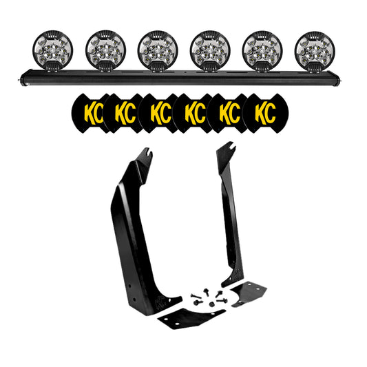 KC HiLiTES 50 in KC Xross Bar - Overhead - SlimLite LED - 6-Light System - 300W Spot Beam - for 97-06 Jeep TJ 97060
