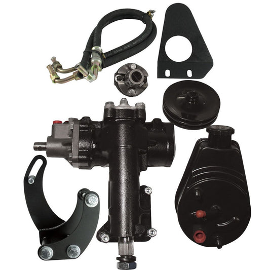 Borgeson - Steering Conversion Kit - P/N: 999005 - 1955-1957 Chevy complete power steering conversion kit. For cars with a SBC/SWP and a 3/4 in.-36 spline column.