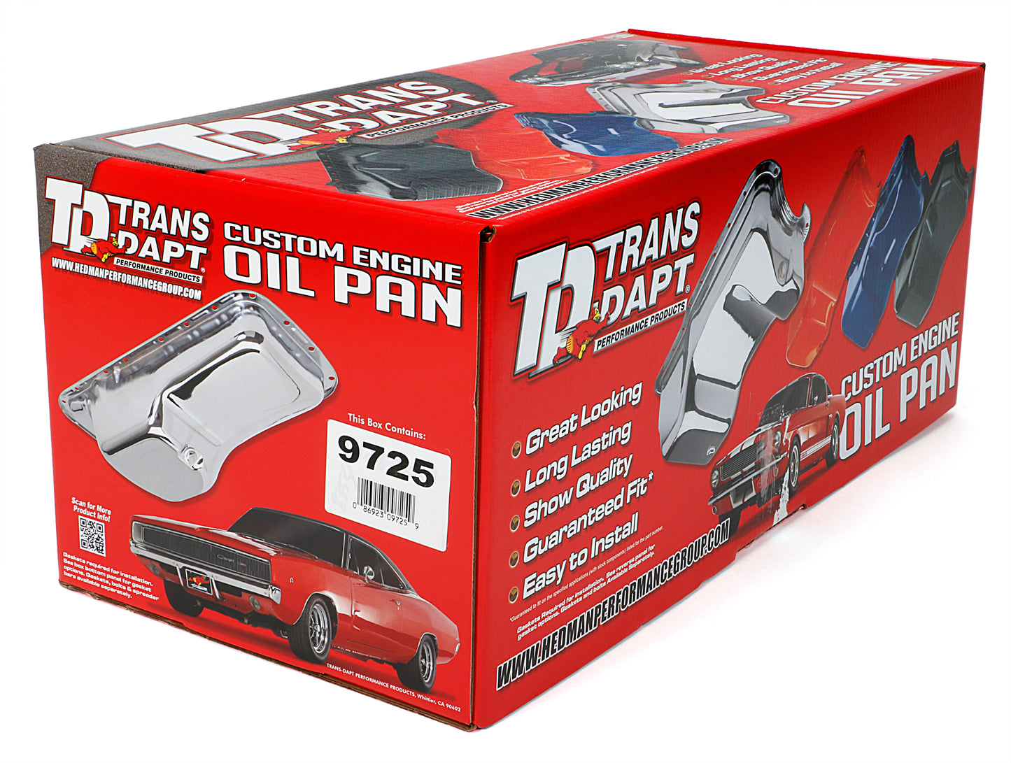 Trans-Dapt Performance 1955-79 Chevy 283-400 Street And Strip Oil Pan (7 Qts.); 8-1/4 In. Deep- Chrome 9725